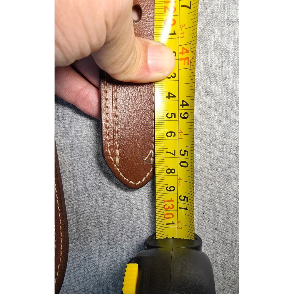 Levis Mens Brown Genuine Leather Belt XL 42-44 Double Stitch Two Horse Logo